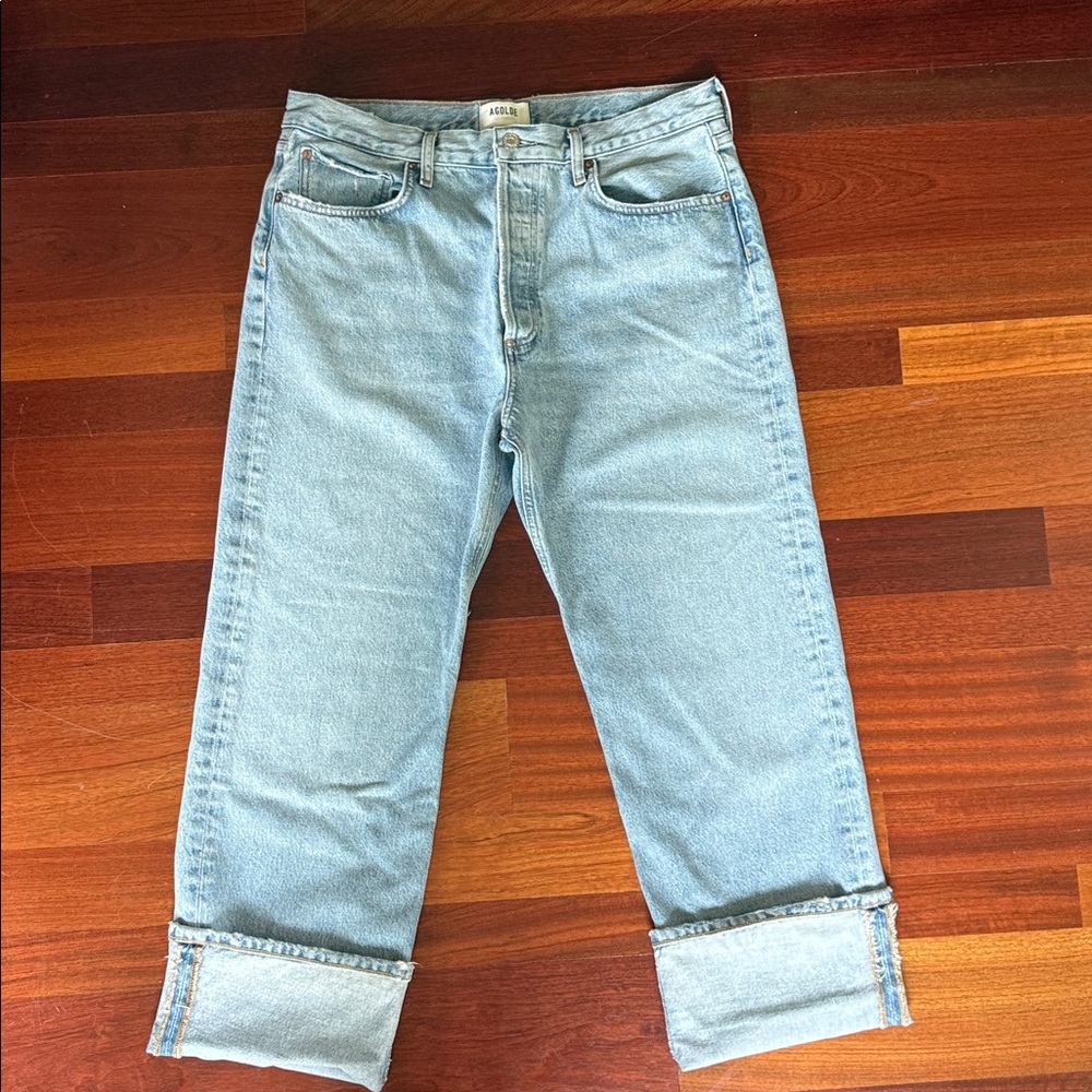 Agolde Fran Low Slung Straight jean in Force